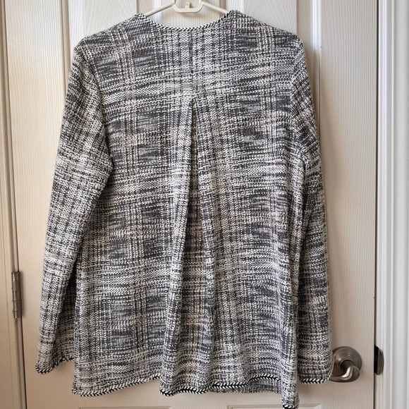NWT Max Studio Tweed Nautical knit Blazer Sweater cardigan neutral Medium - Picture 2 of 12